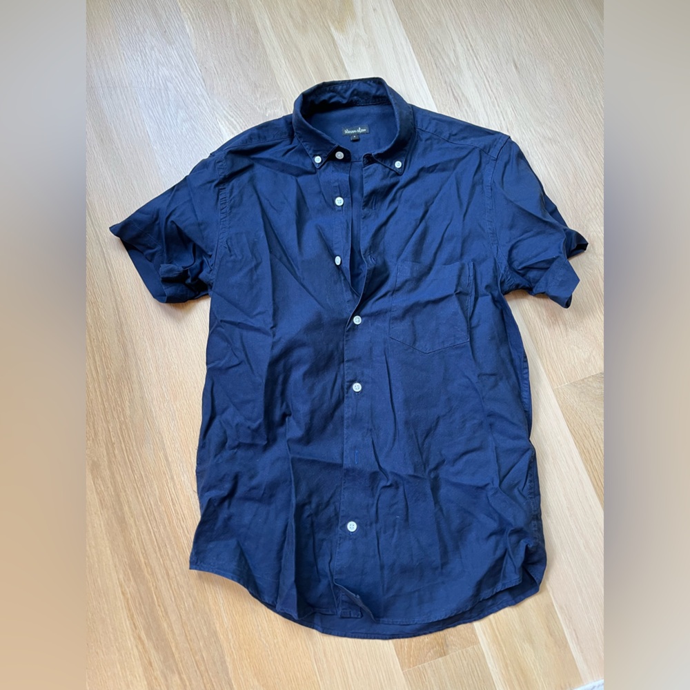 Set of Two Steven Alan Short Sleeve Single Needle Shirts